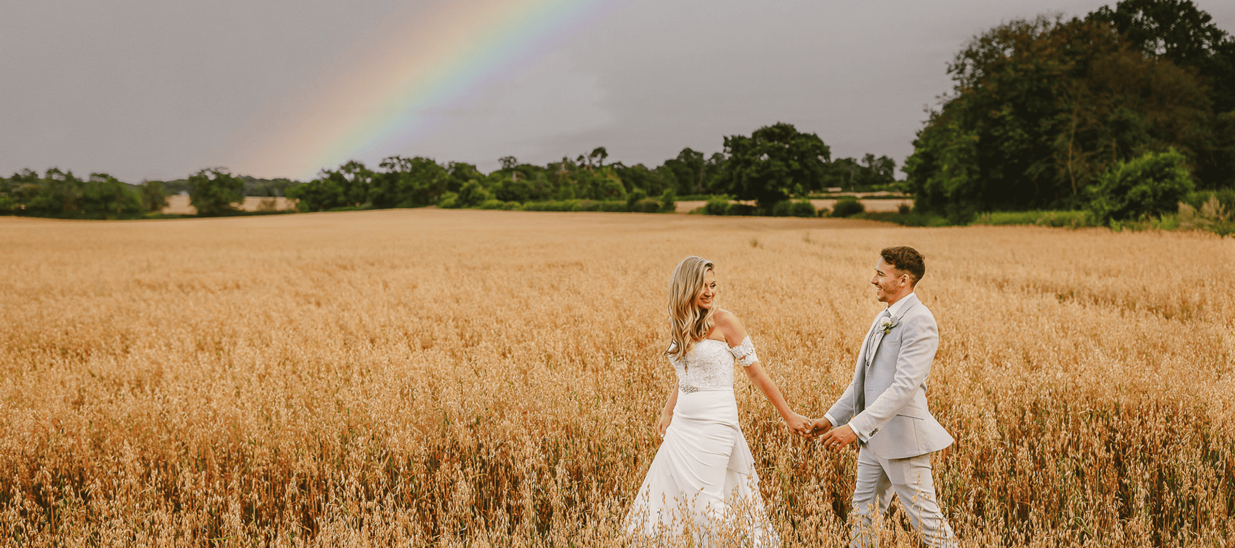 Wedding couple at London celebration venue