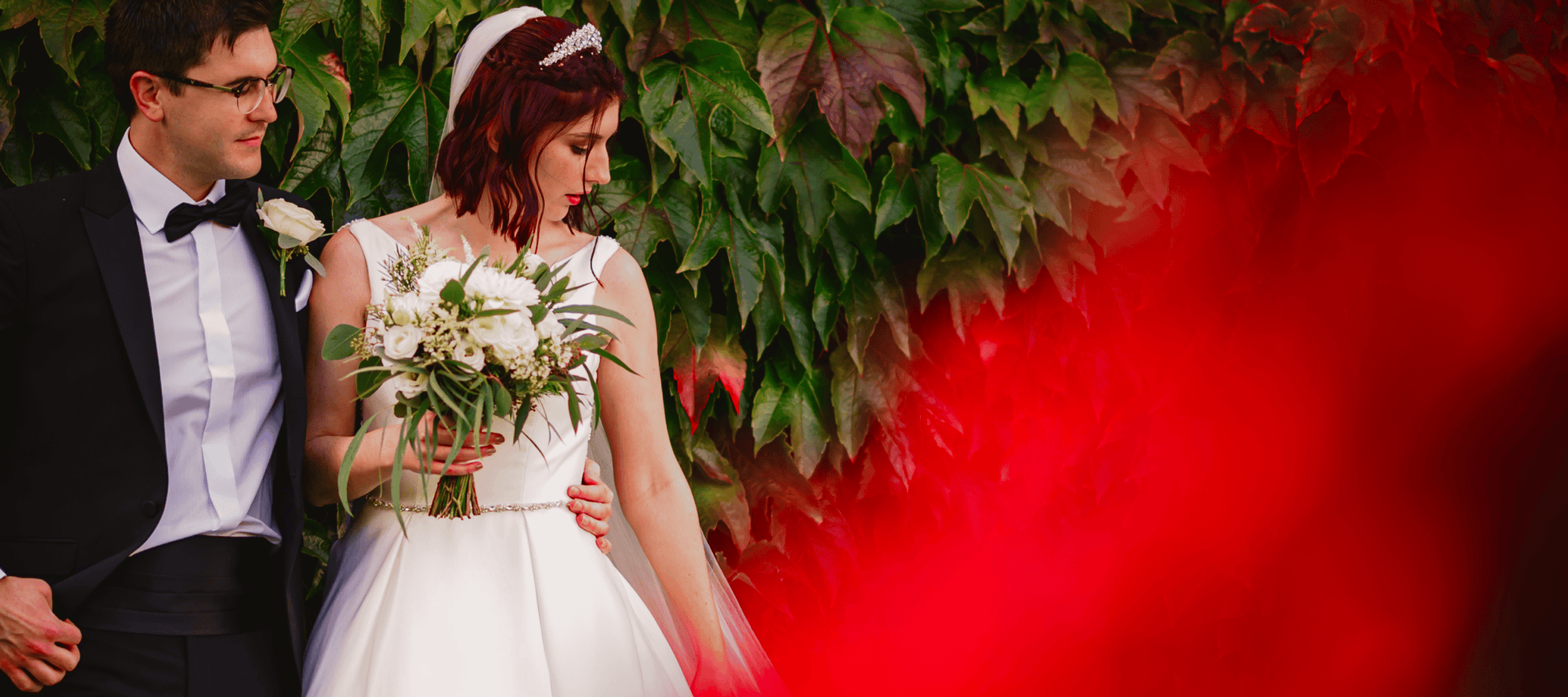 Surrey wedding couple at elegant country house venue