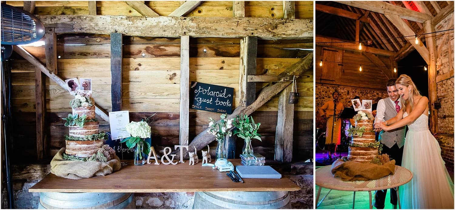 Beautiful wedding cake surrounded by floral decorations