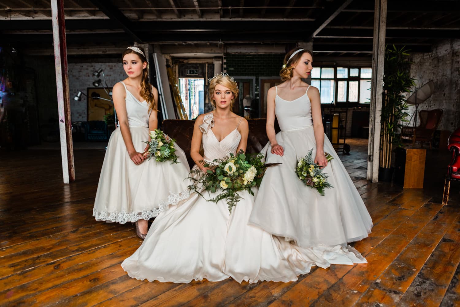 Elegant wedding dress on display